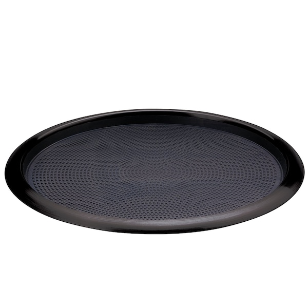 Tray with Removable Insert, 14" Round, Stainless Steel , Black Onyx
